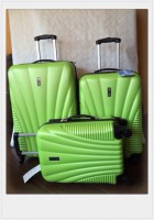 BELLCAFU Set de 3 valises de voyage à coque rigide trolley avec 4 roues